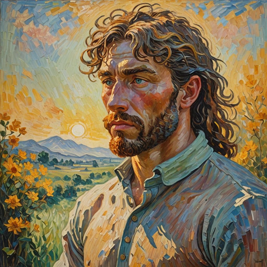 Centaur in Sunlight as Impasto Oil Painting