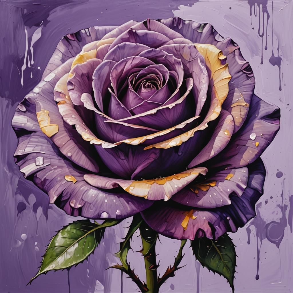 Abstract Purple Rose Petals in Complementary Colors