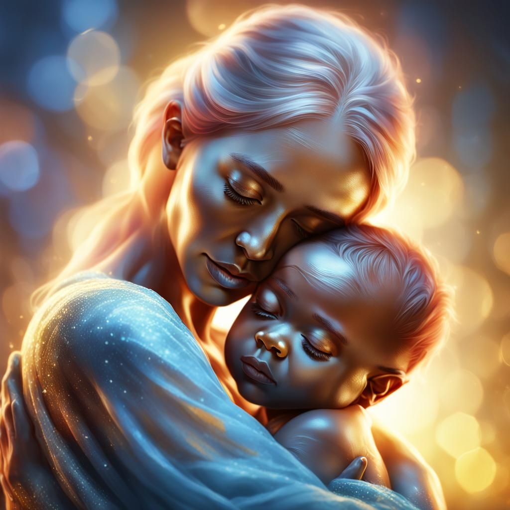 A mother giving life to her newborn baby and giving the mora...