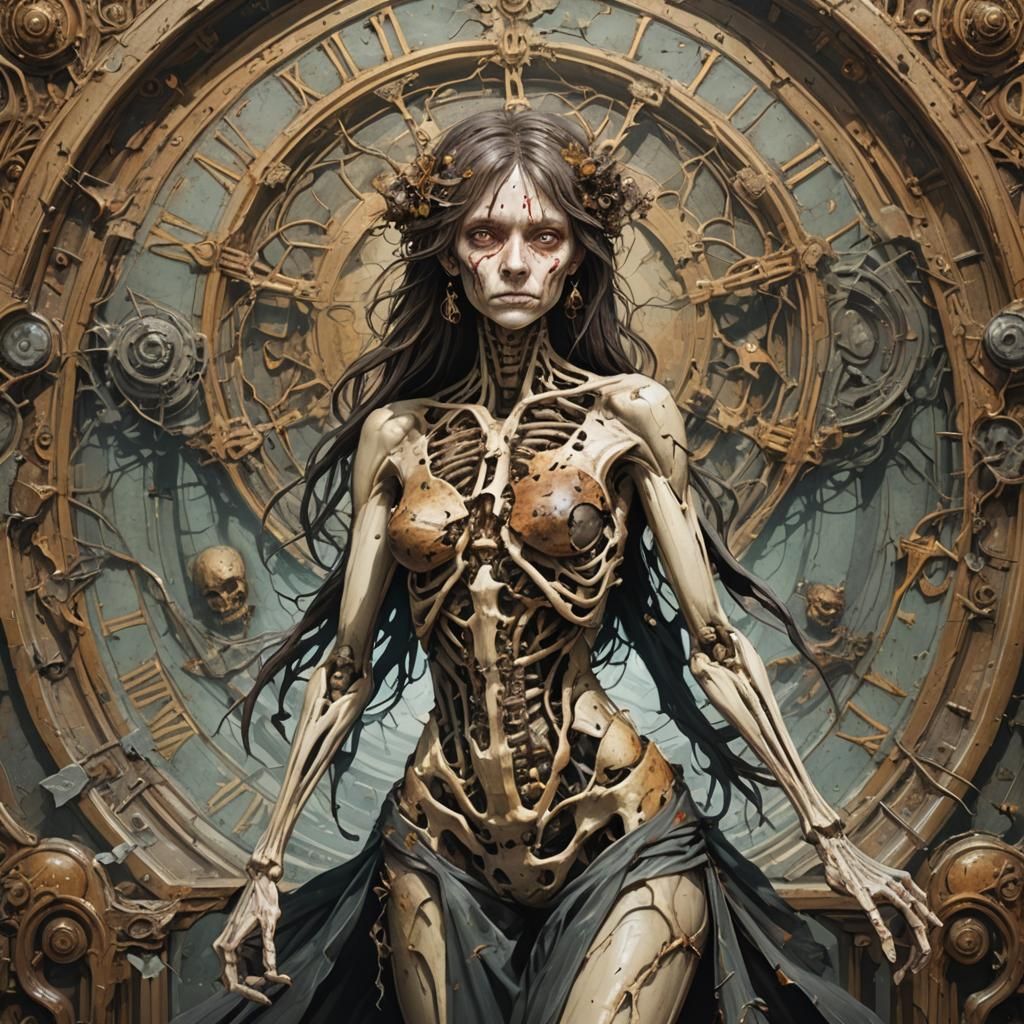 Distorted Figure with Deformed Hands