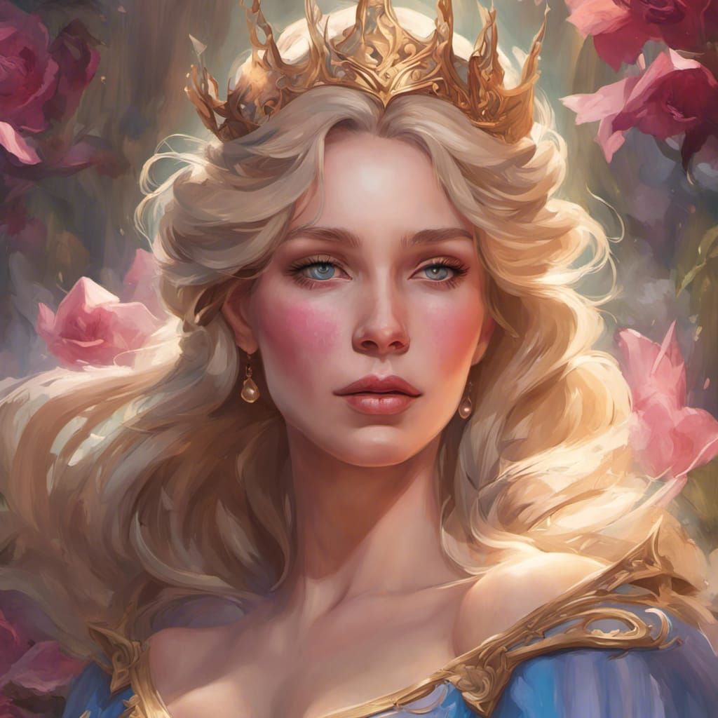 Sleeping Beauty Portrait in Hyperdetailed Style