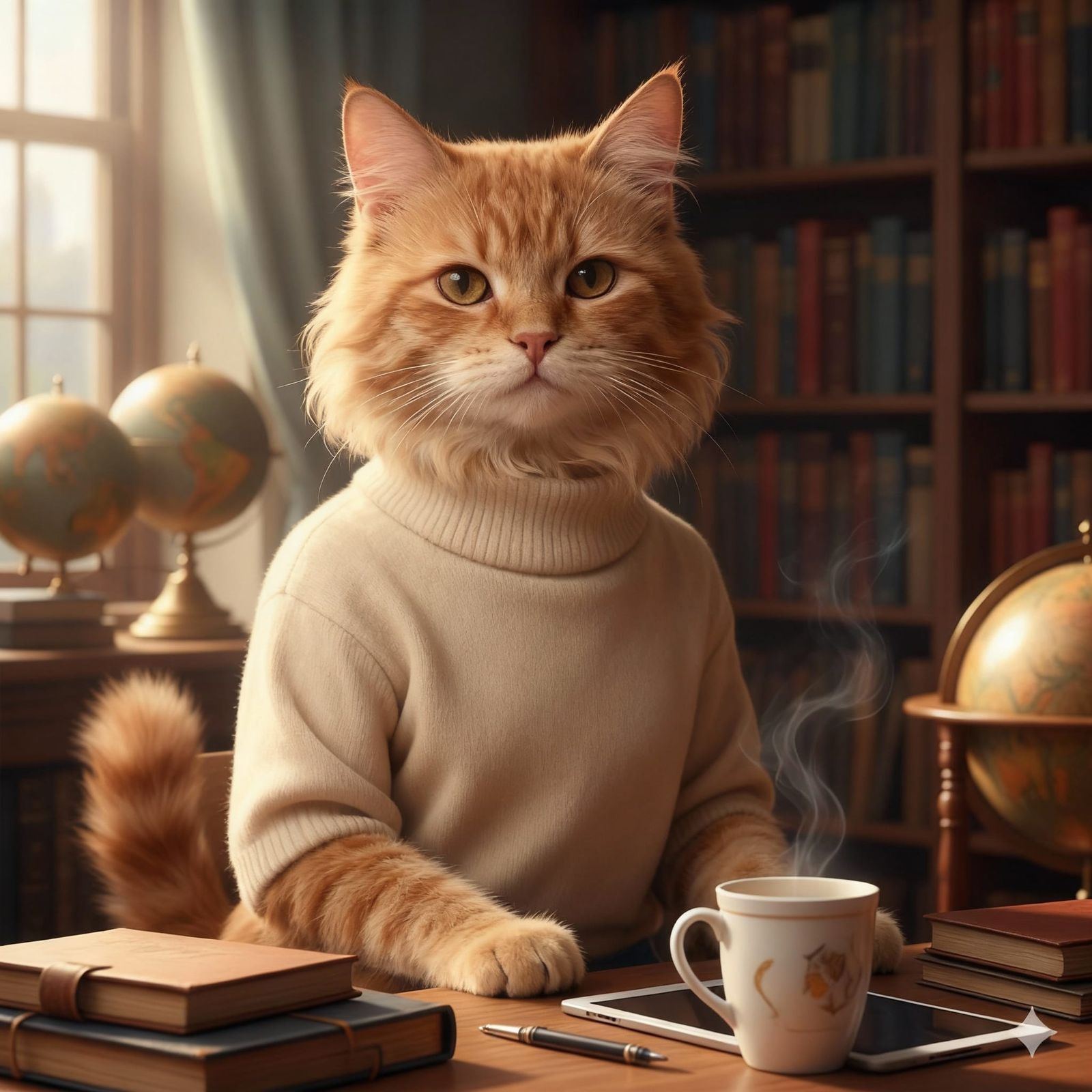 AI Cat Portrait: Barbara Gordon Inspired