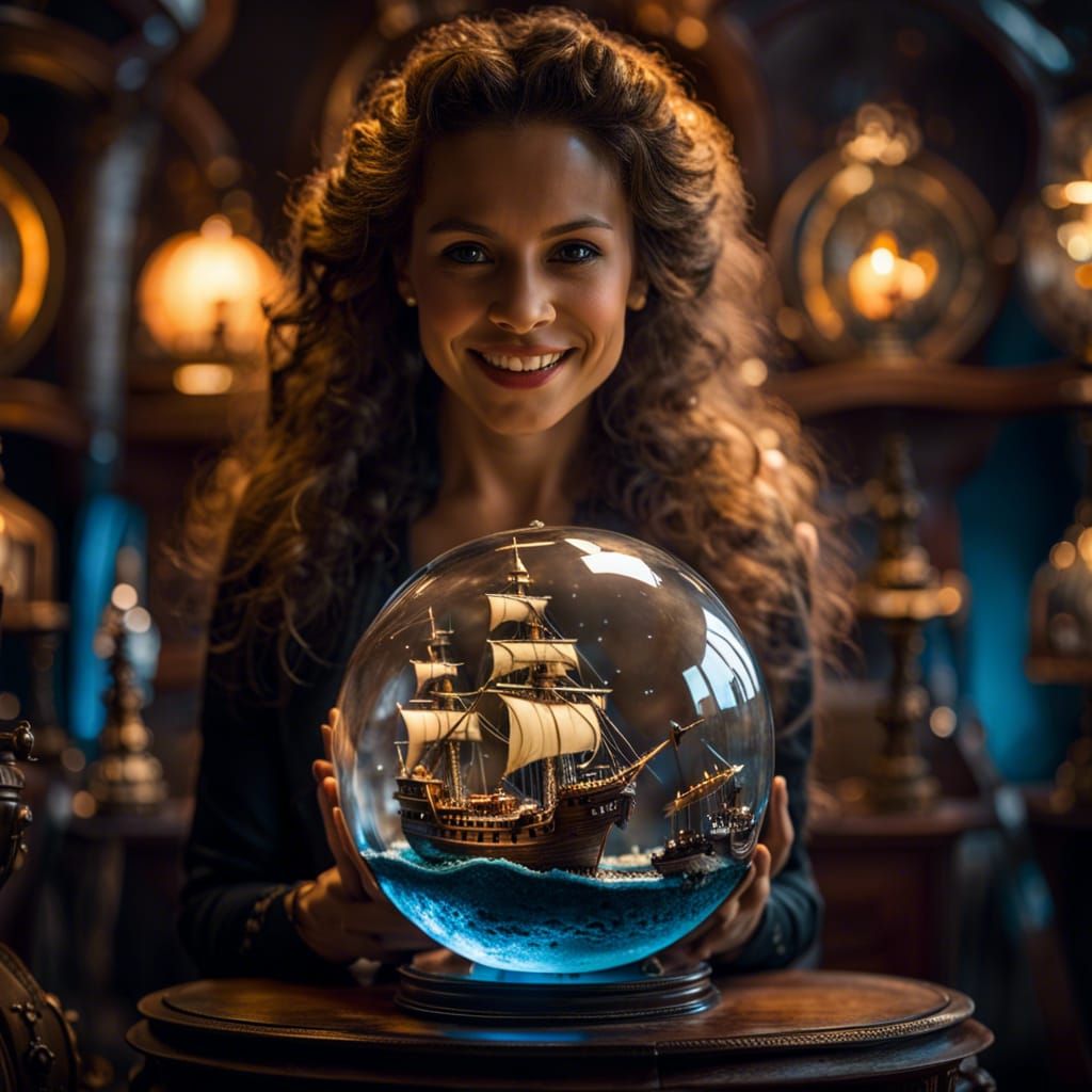Miniature Sea World in Glass Ball: Fantasy Art