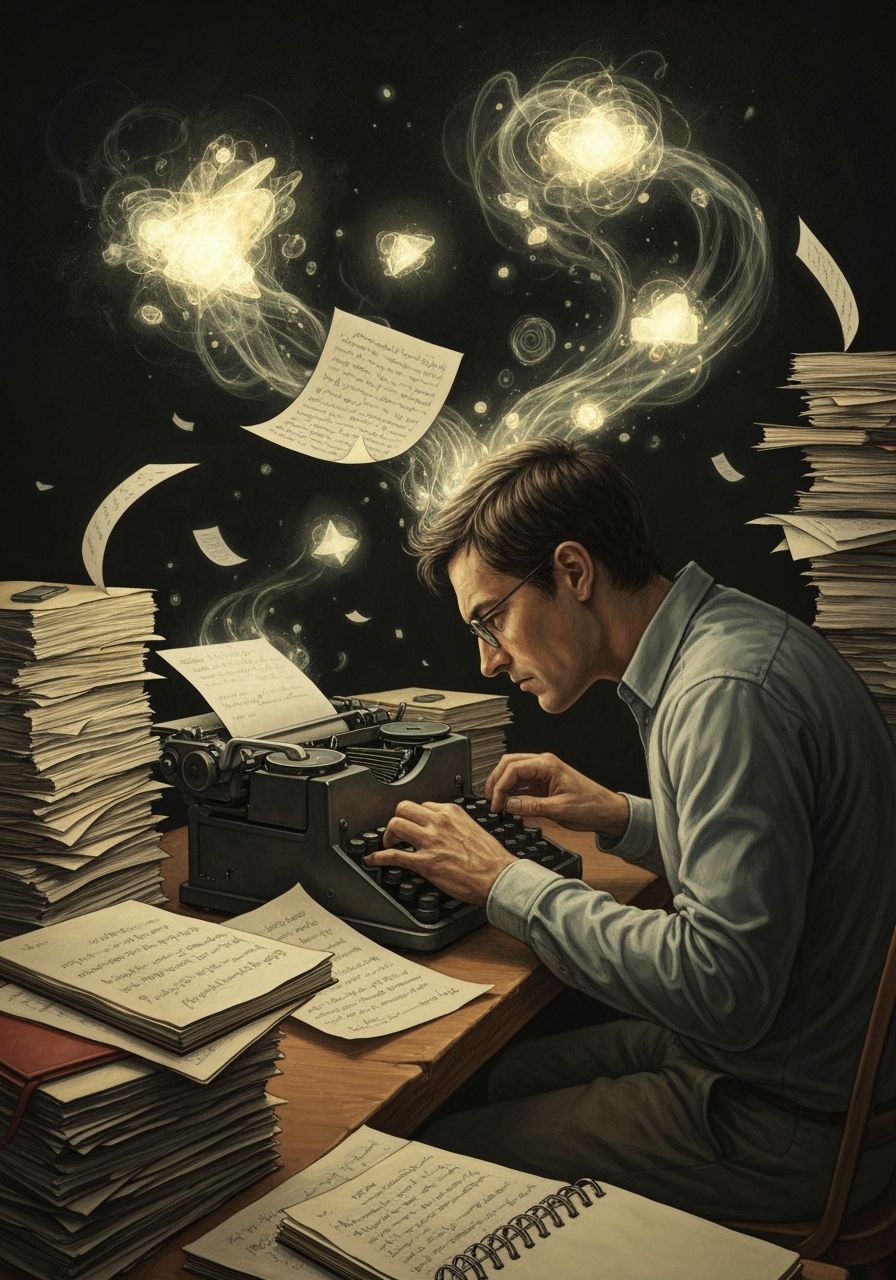 Writer's Creative Spark in Painterly Style