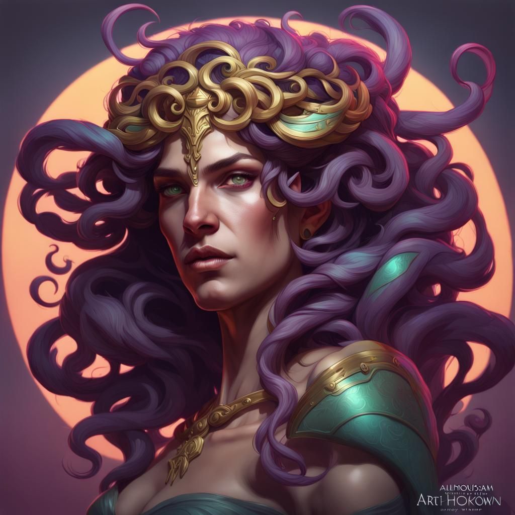 Male Medusa Portrait in Artgerm Style