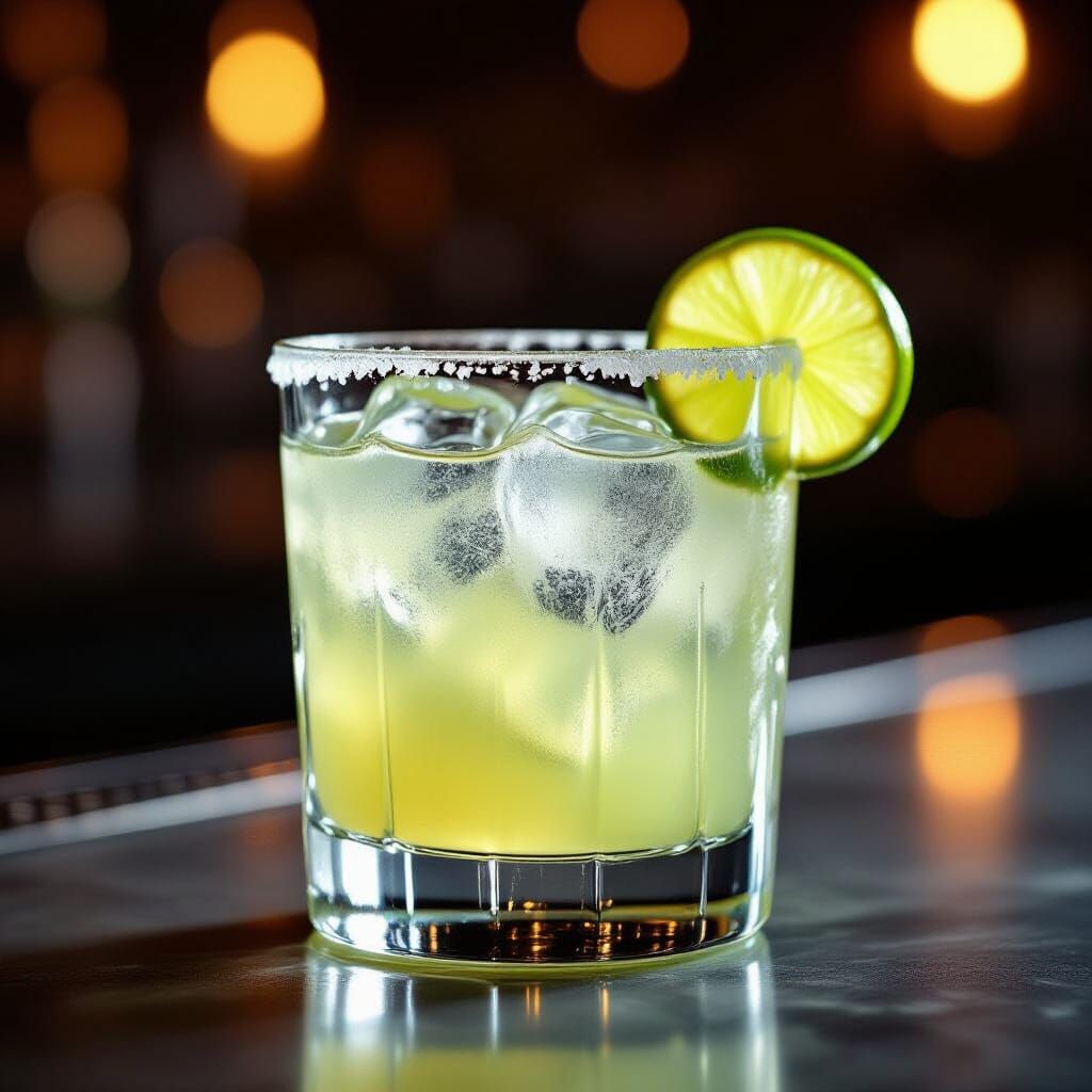 Classic Margarita Cocktail with Lime and Salt