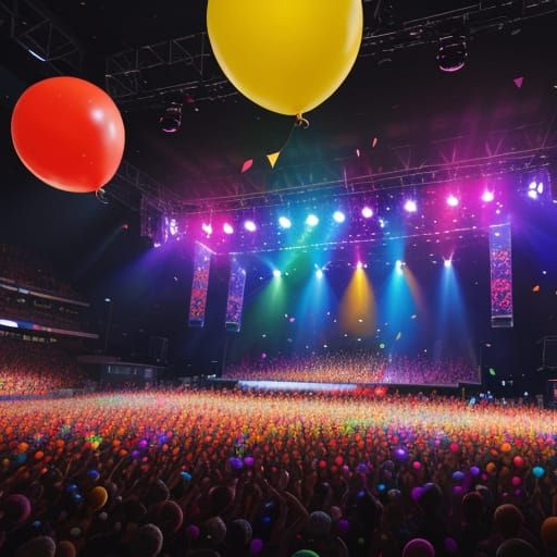 Energetic Concert Illustration with Dynamic Lighting