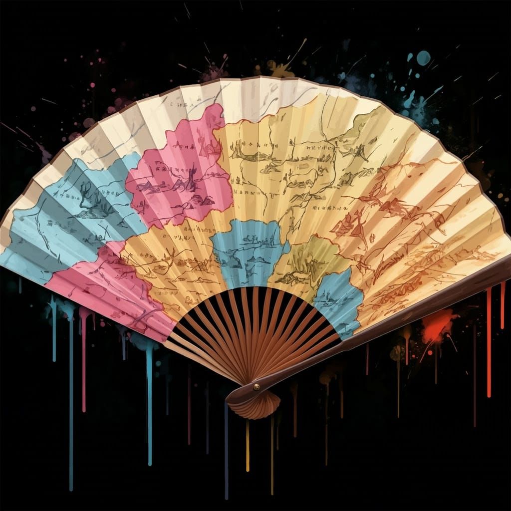 Vibrant Provinces of China Fan Unfolds in Colorful Street Ar...