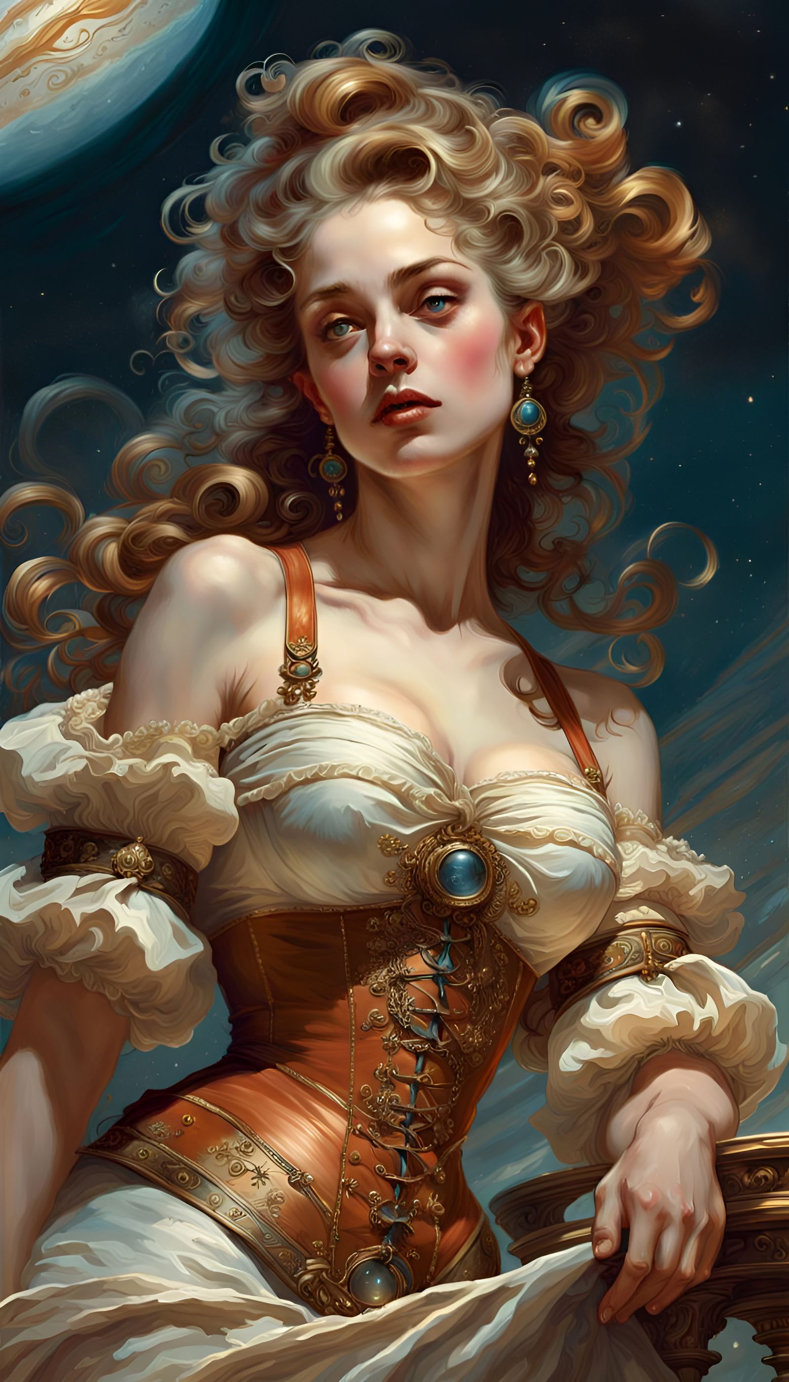 Intricate Rococo Image of Jupiter Off-gassing