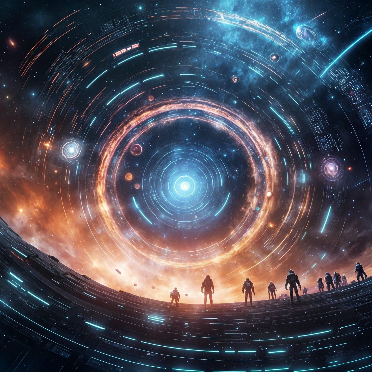 Futuristic Space Portal for Interstellar Travel