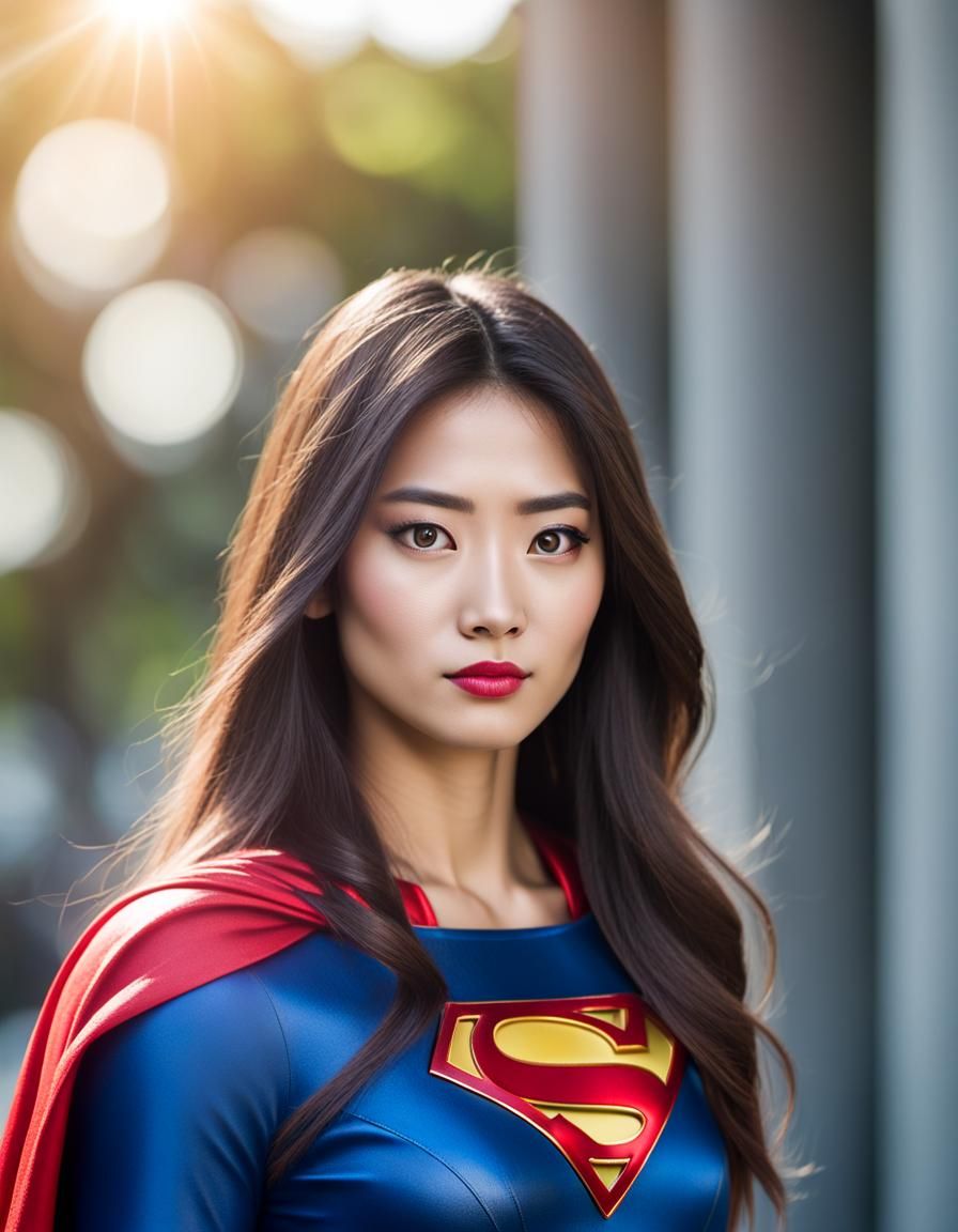 Supergirl Portrait: Gorgeous Asian Woman in Costume