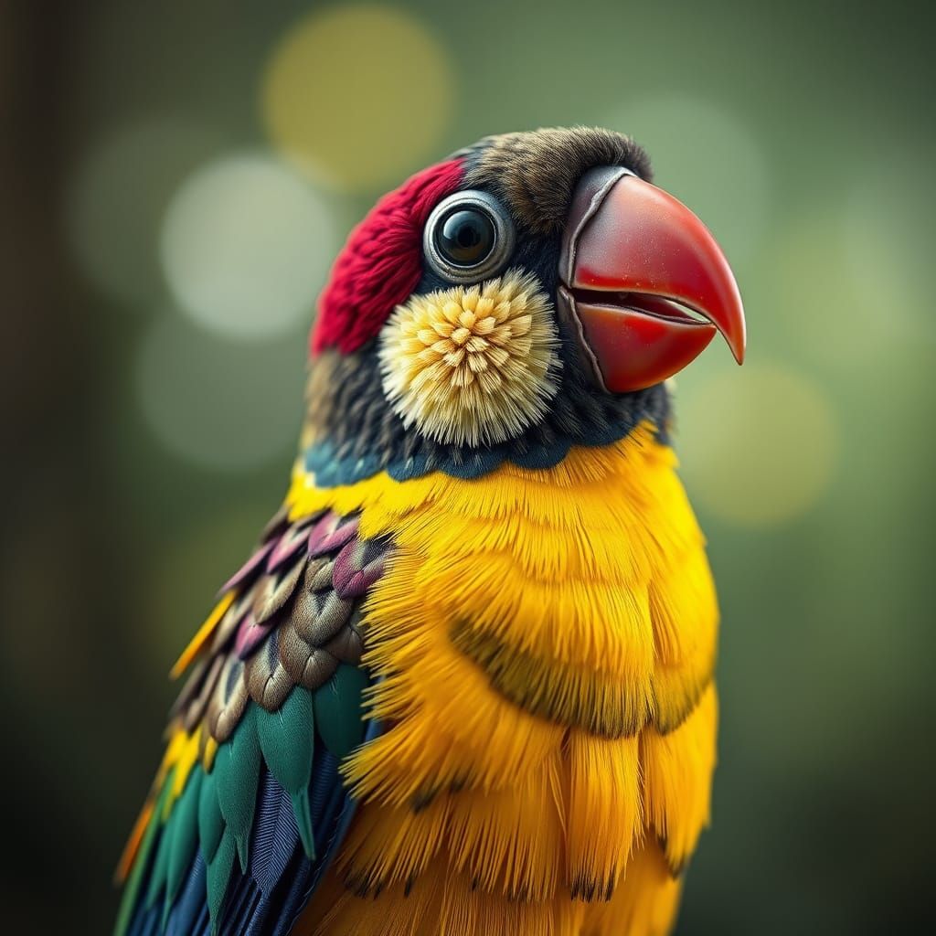 Patchwork Gouldian Finch: Whimsical Stitched Bird