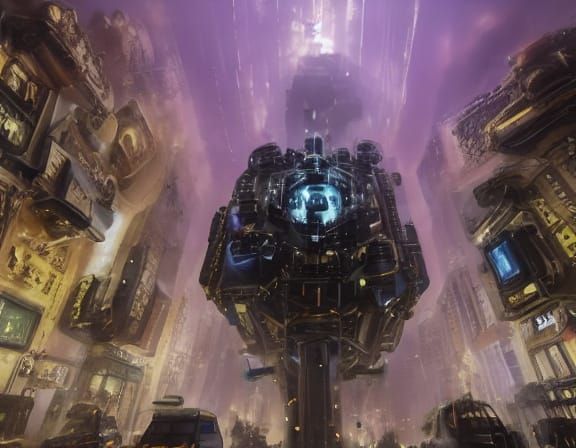 Vibrant Underground City Concept Art