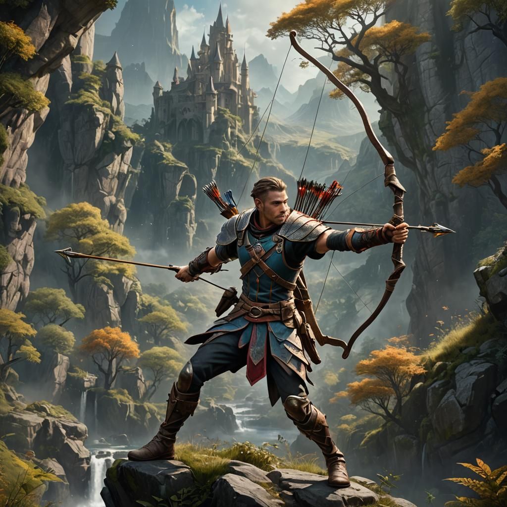 Detailed Matte Painting of a Fantasy Archer