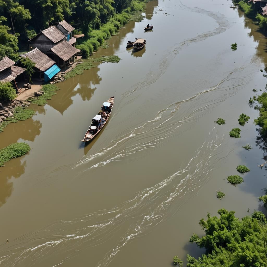 Martapura River: A Banjar Village Scene