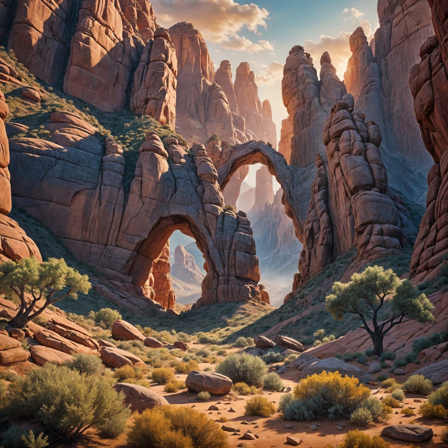 Fantastical Utah Landscape in Detailed Matte Painting