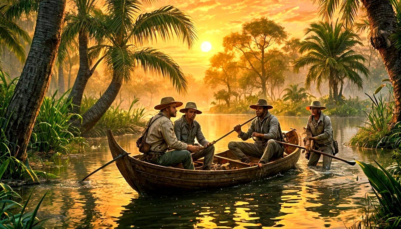 Cthulhu Adventure in Benin, Africa: Oil Painting