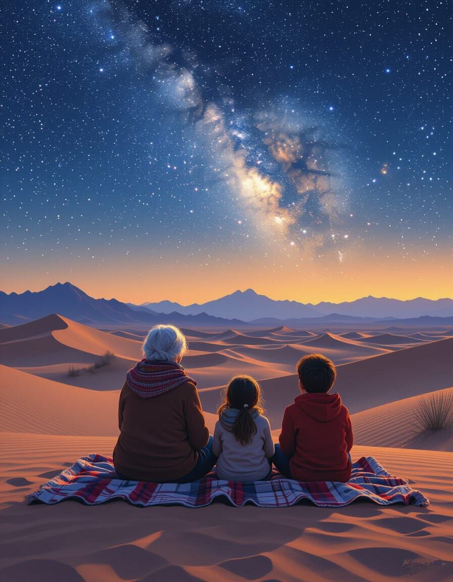 Atacama Desert Stargazing in Digital Art Style