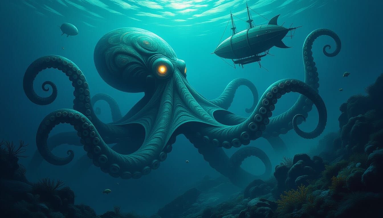 Colossal Octopus Emerges from Deep Sea Trench