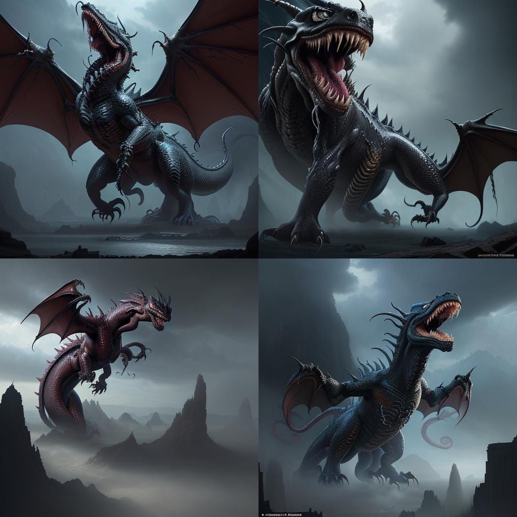 Venom Dragon Attack: Epic Digital Matte Painting