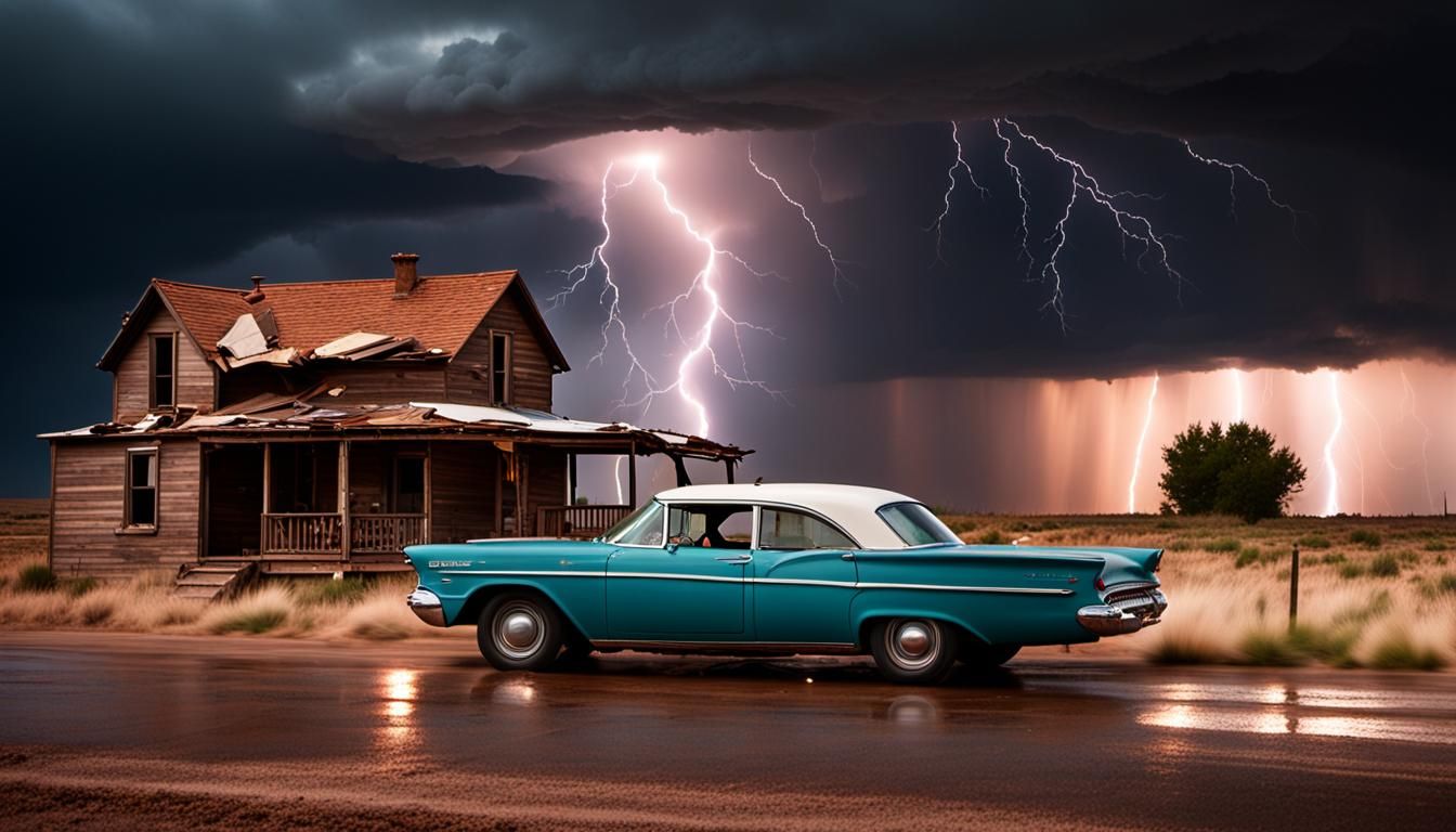 Route 66: Car Chase in a Tornado