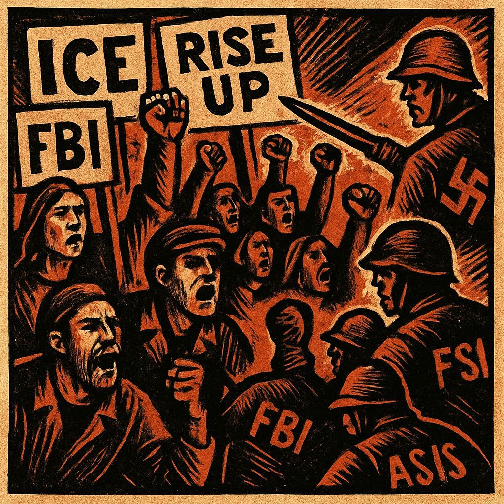 Soviet Propaganda Style Protest Against Oppression