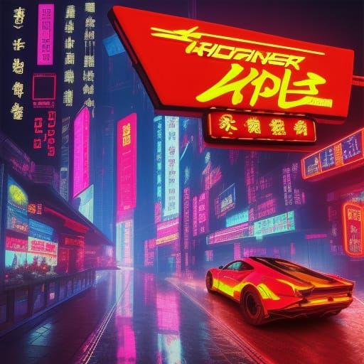 Neon Chongqing City in Cyberpunk 2099 Style