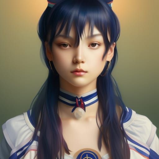 Sailor Moon Portrait in Hyperdetailed Digital Art Style