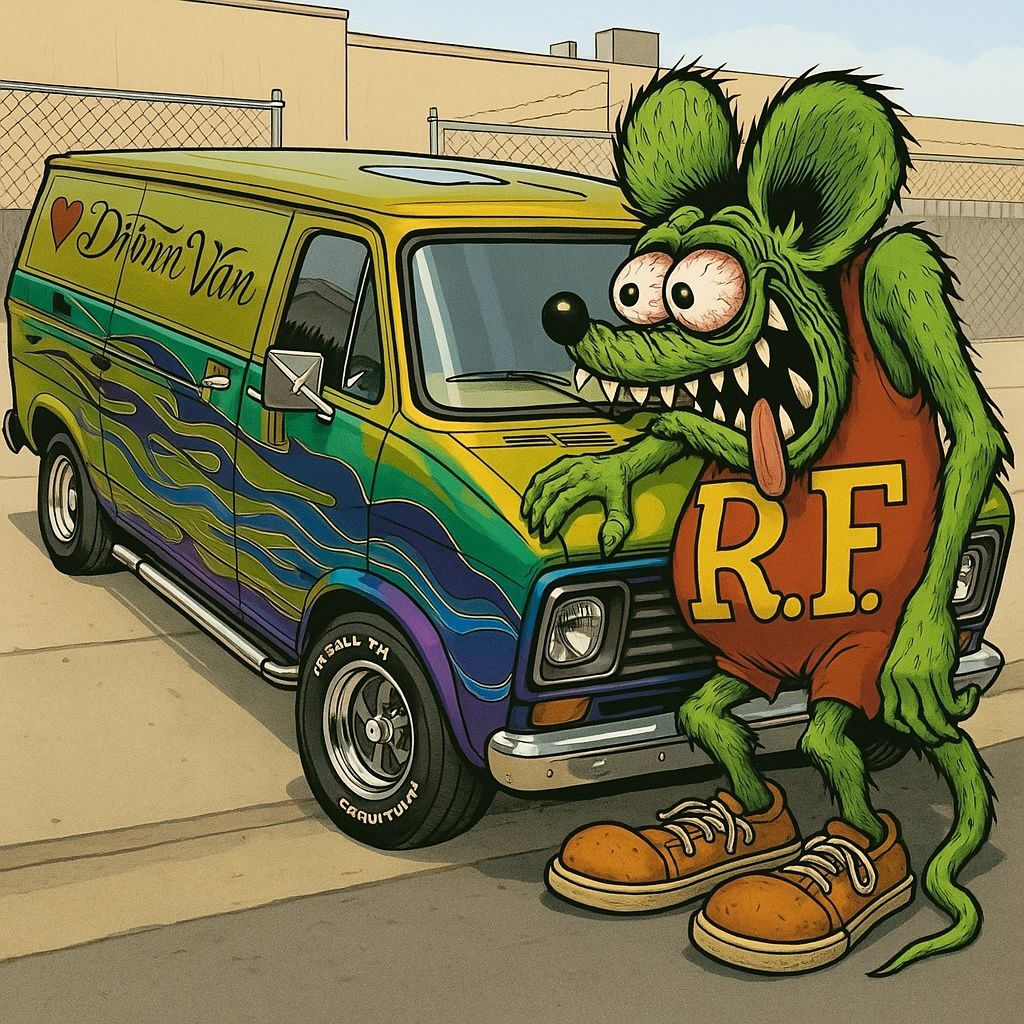 Grotesque Ratfink Monster Cartoon Illustration