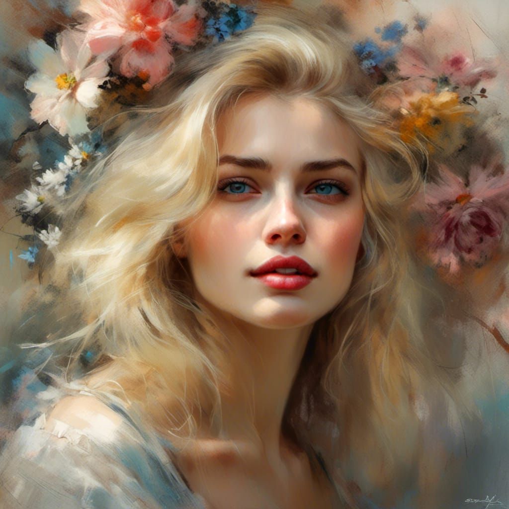 Portrait of a contemporary blonde woman