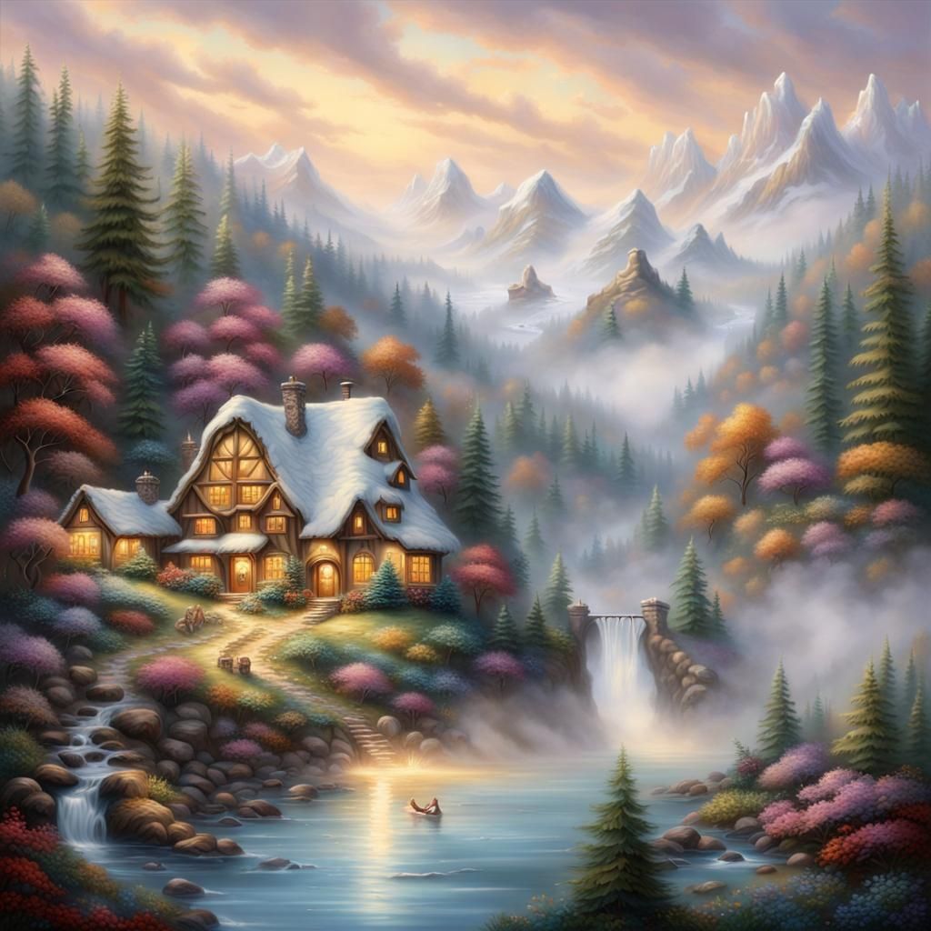 Chocolate Pretzel Forest in Swiss Alps: Ethereal Fantasy