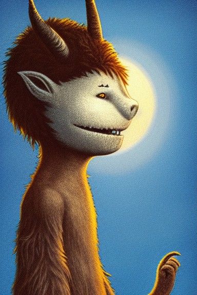 Adorable Monster Lawrencelot in Forest at Sunset