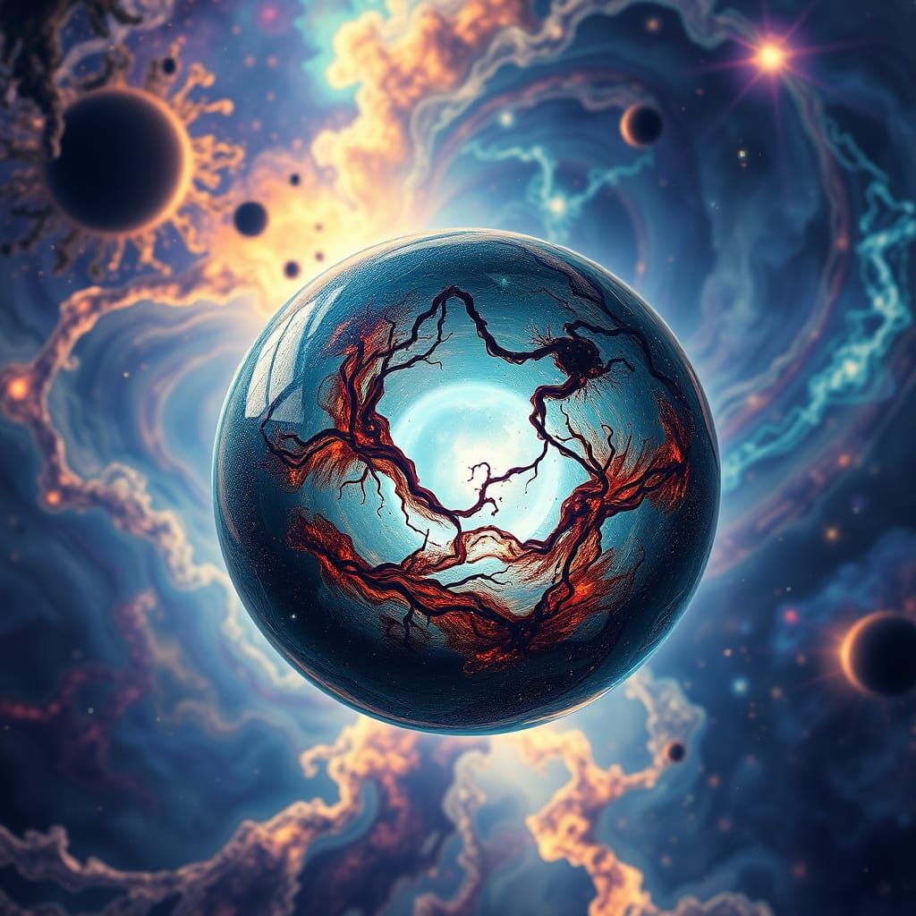 UAP Orb Macro View in Astral Cosmic Style