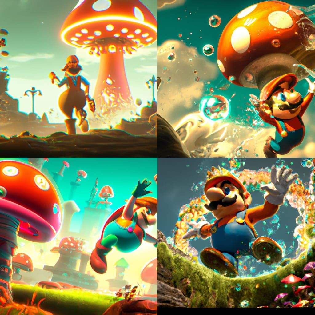 Hyperdetailed Super Mario Concept Art in 8k