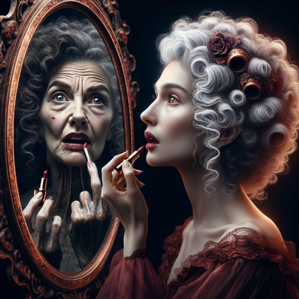 Intriguing Movie Poster: Woman's Reflection Reveals Her Aged...