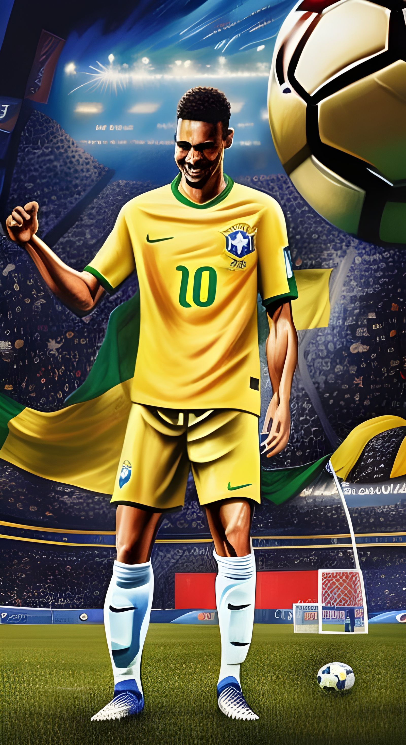 Brazil 2002 World Cup Victory in Photorealistic Style