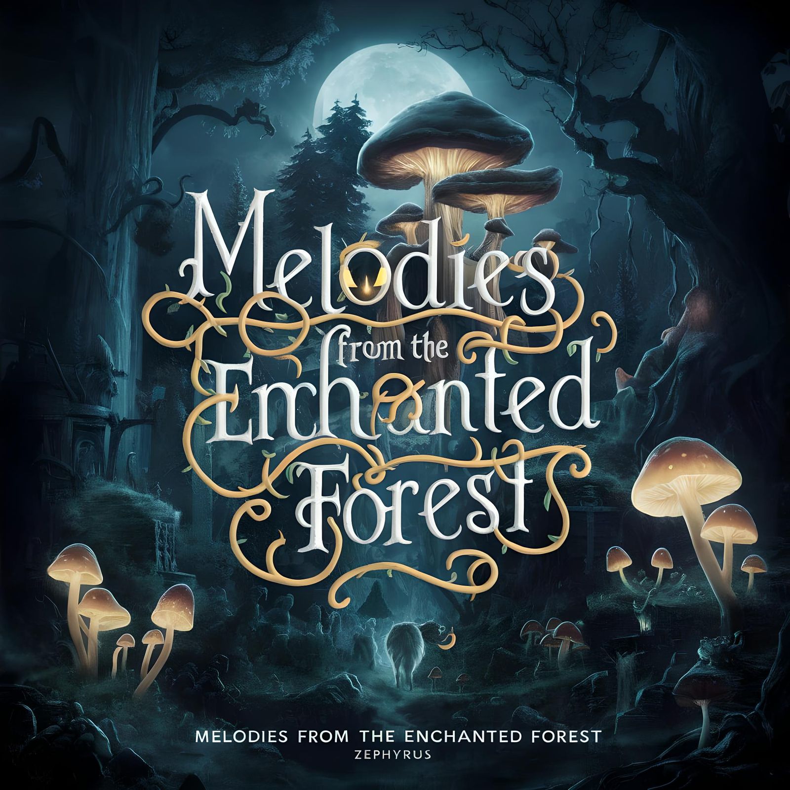 Mystical Album Cover Art of Enchanted Forest