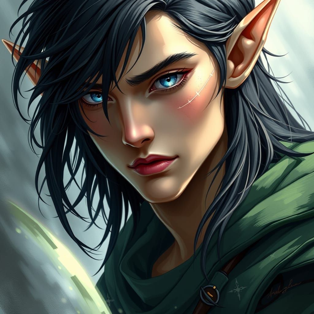 Handsome Young Male Elf Portrait