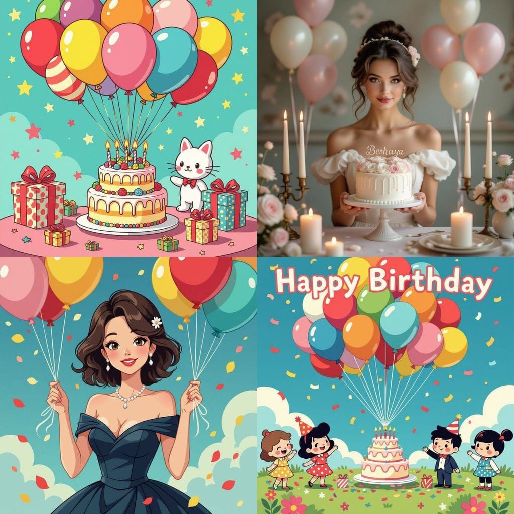 Festive Birthday Celebration with AI Generated Image