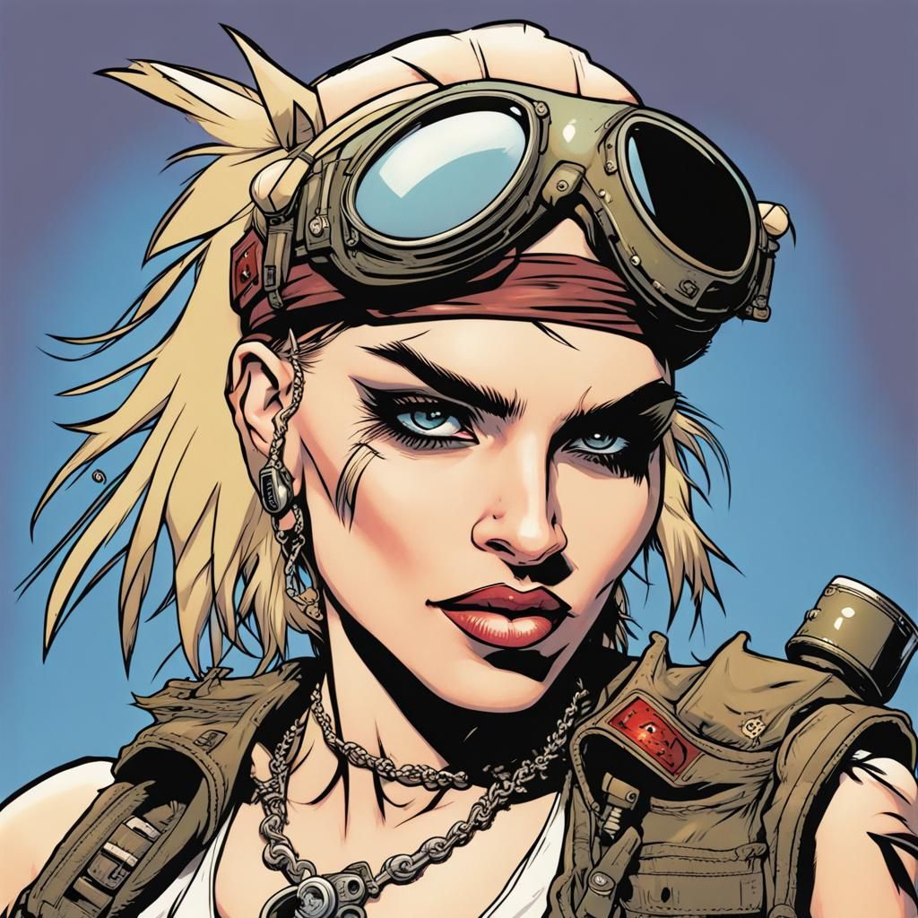 Madonna as Sassy Tank Girl: Comic Book Art