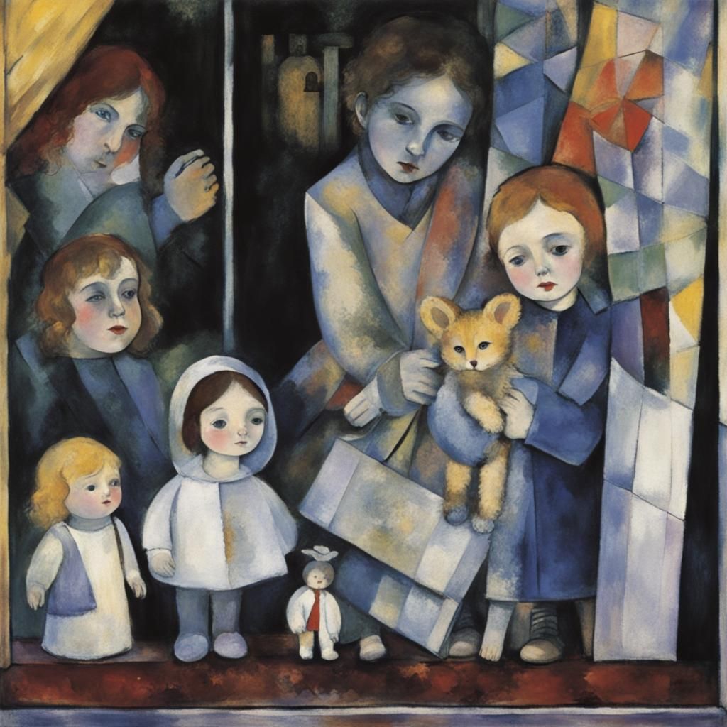 Toy Store Window Inspired by Early 20th Century Masters