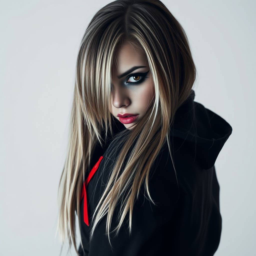 Gothic-Punk Revival Portrait of Mysterious Woman