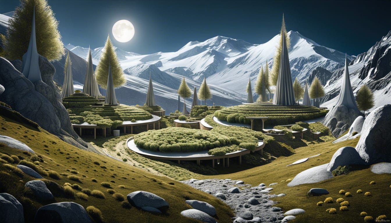 Inhabited Moon: Scandi-Japanese Village on Mons Huygens