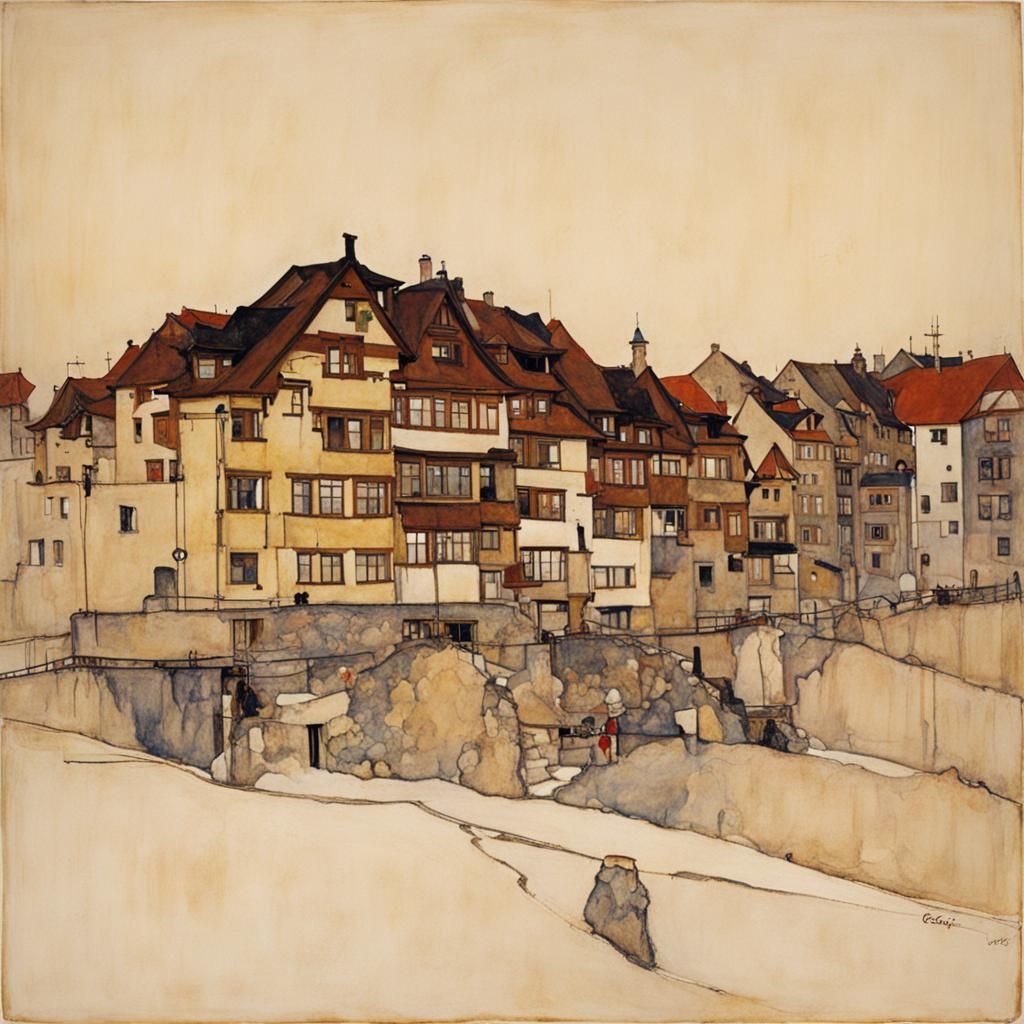 Expressive Portrait in Egon Schiele Style