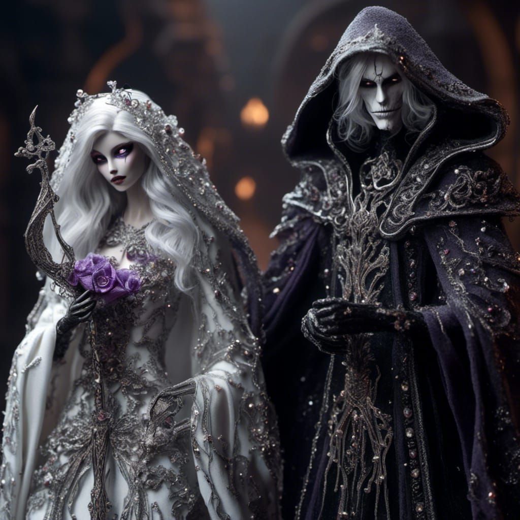 Reaper Porcelain Dolls with Scythes in 3D