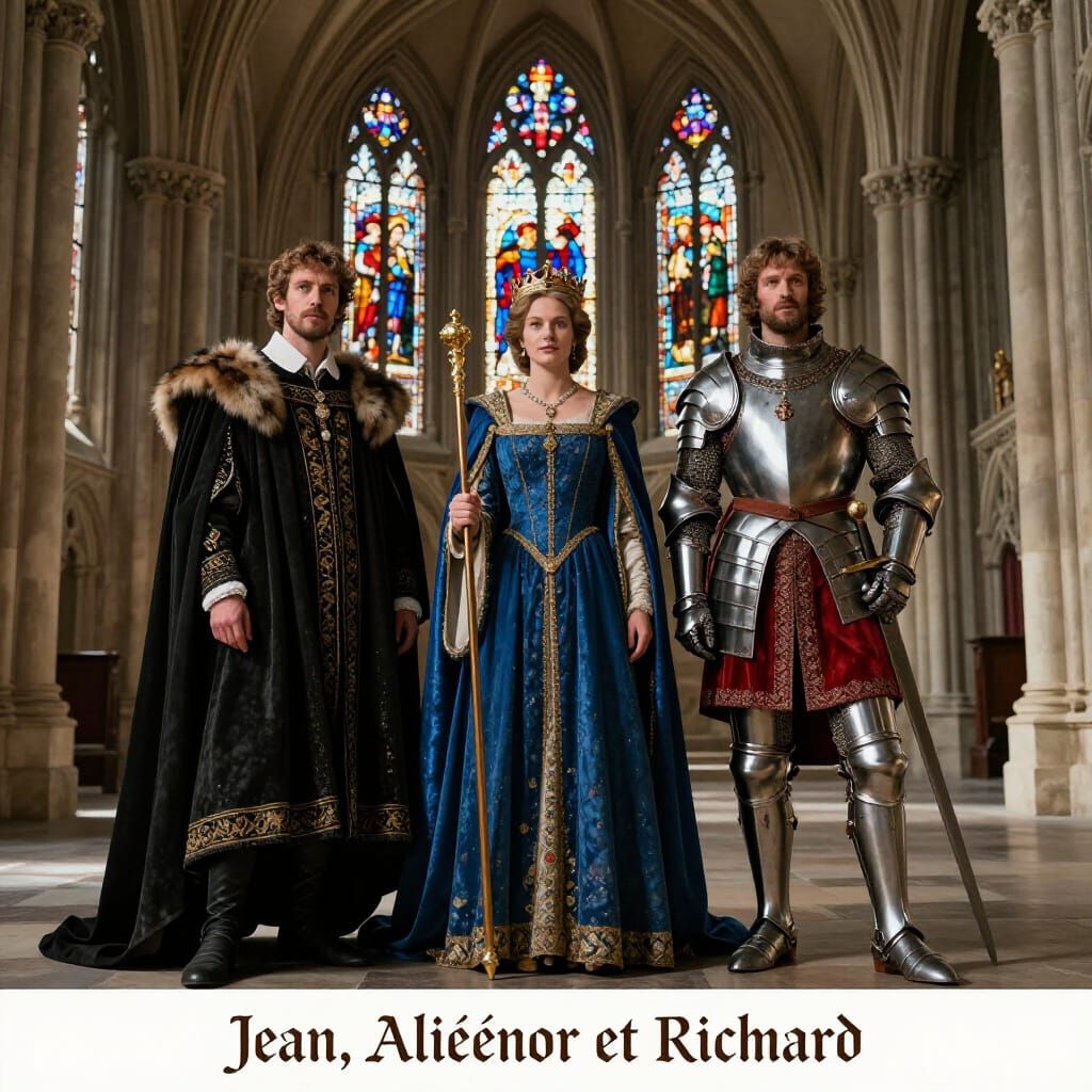 Medieval Monarchs in Gothic Monastery Cloister