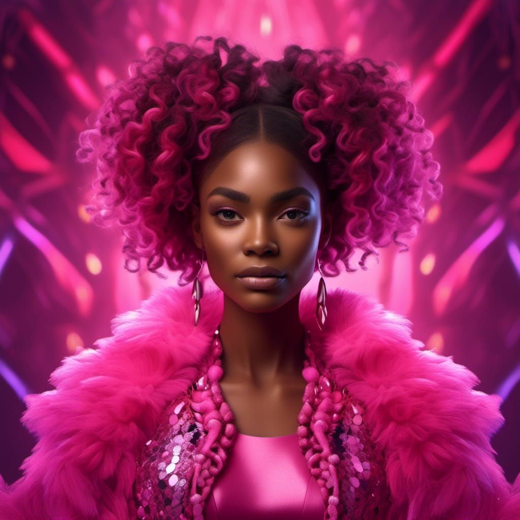 Beautiful African American Woman with Ombre Hair