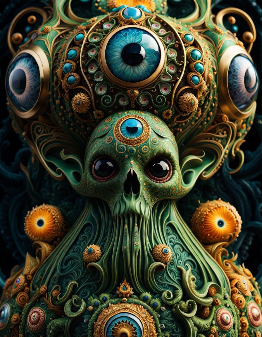 Detailed Kaleidoscope of Dreamy Fantasy Creatures