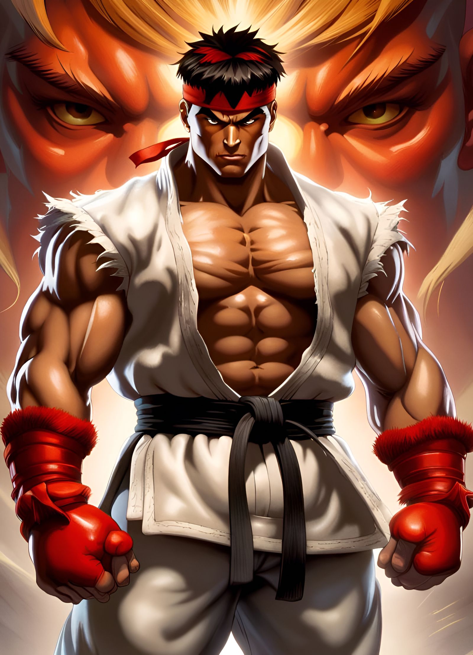 Ryu Street Fighter: Hyper-Detailed Portrait in 4K UHD