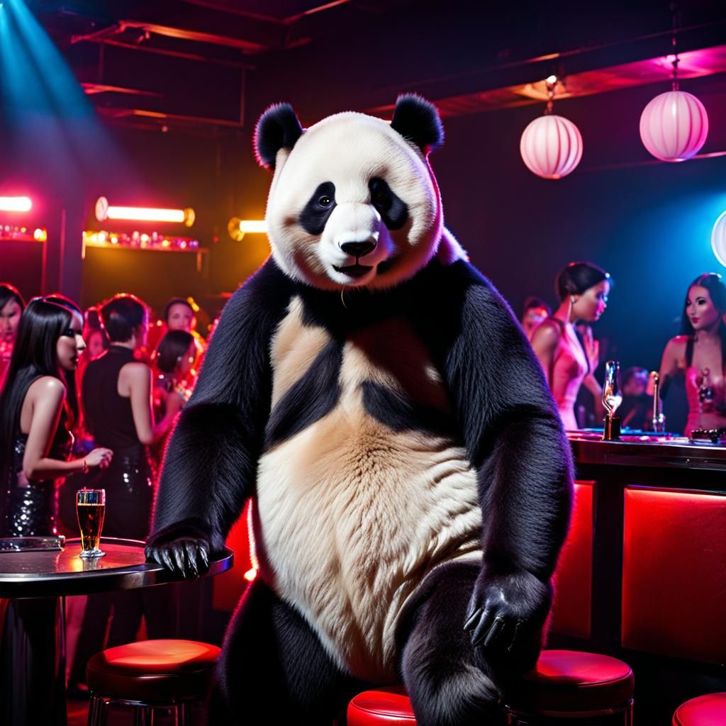 Panda's Night Out: A Nightclub Scene